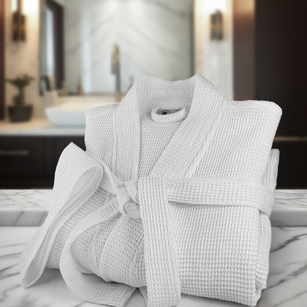 White Velour Kimono, 48" x 60", Sheared Ringspun Cotton, Pack of 12 EA