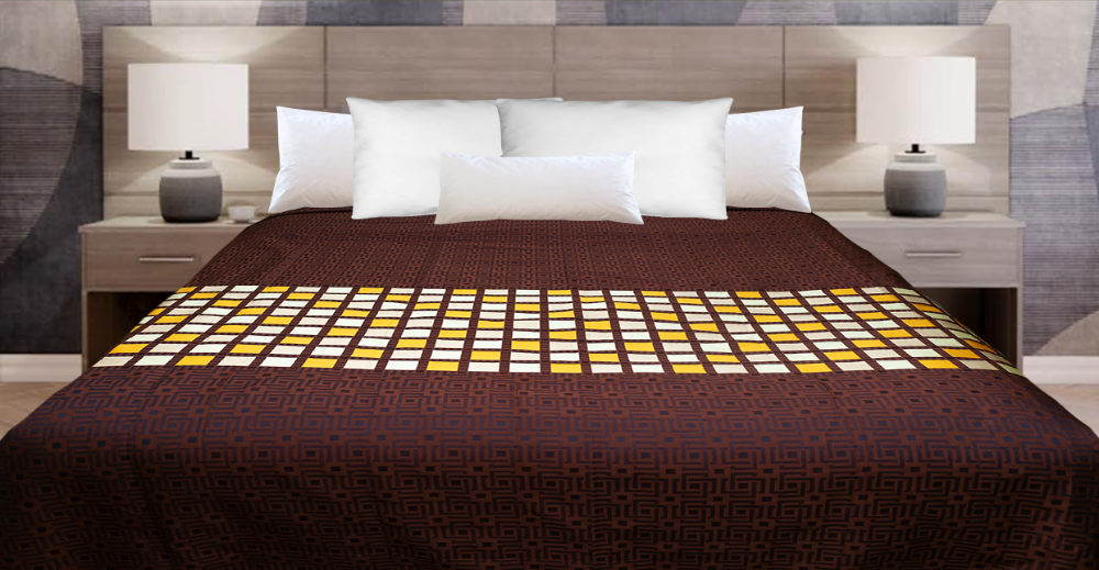 Marigold Stained Glass Coverlet – Brown/Gold Tones
