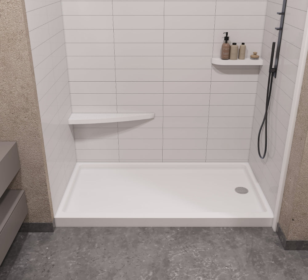 4″ Regular Drain Finish with MATTE OR GLOSSY, ANTI SLIP Shower Pans